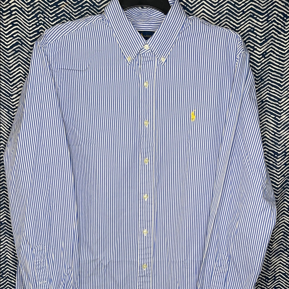 Ralph Lauren Blue and White Striped Shirt